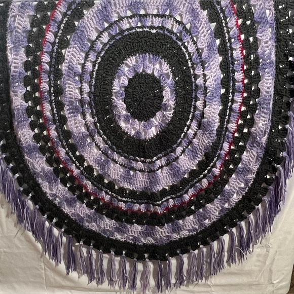 Other - The Cyclops Eye Crocheted Round Mandala Throw Blanket Large